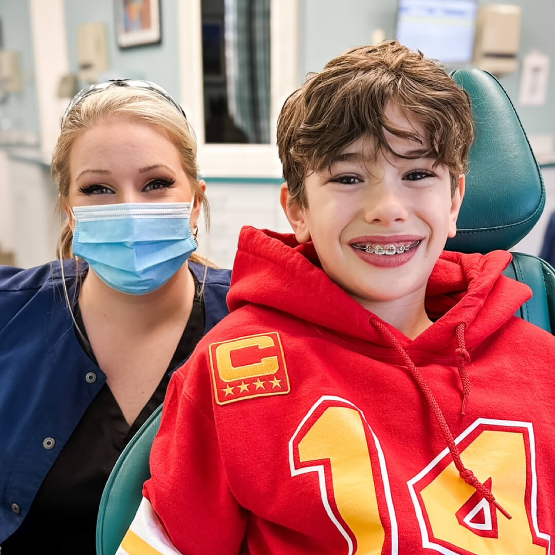 Teenage Boy Smiling With Braces